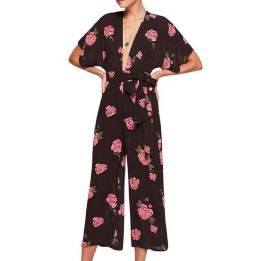 Floral Black Jumpsuit